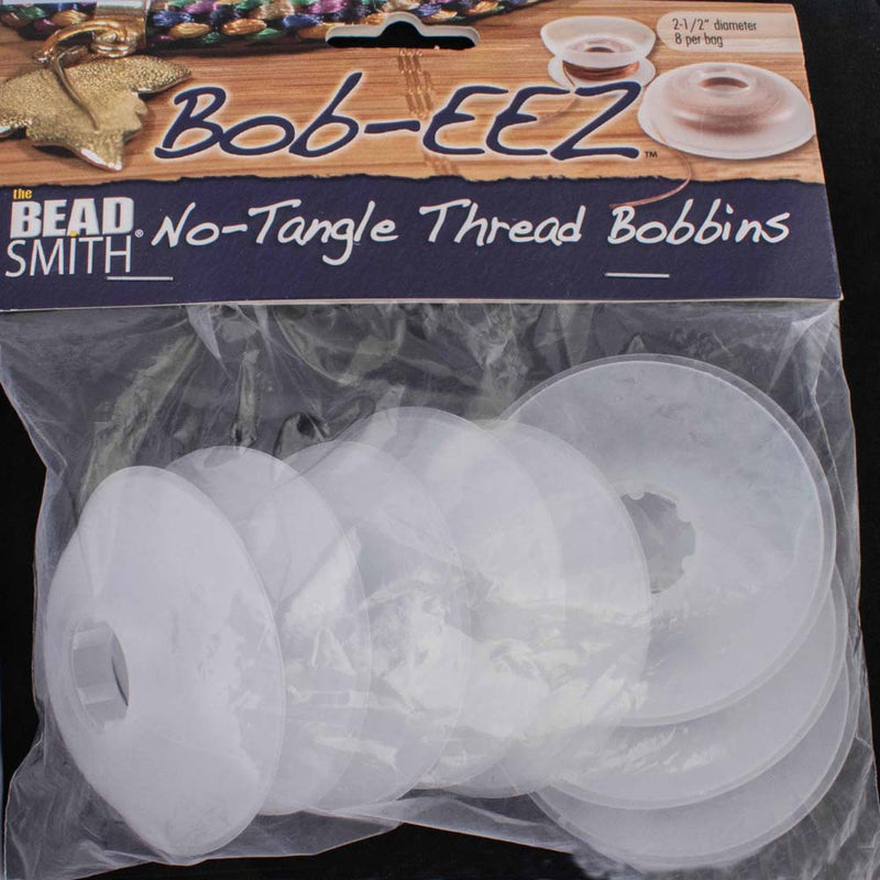 The BeadSmith Bob-EEZ No Tangle Thread Bobbins 2 1/2 inch - 8 Bobbins