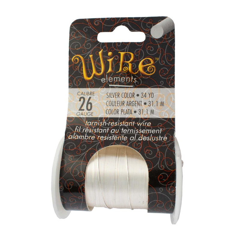 Wire Elements Tarnish Resistant 26 Gauge Wire, Silver - 34 Yards