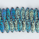 Czech Dagger Beads 5x16mm, 1-Hole, Jet Matt Flower