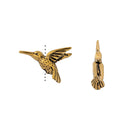 TierraCast, Bead - Humming Bird, Antiqued Gold Plate