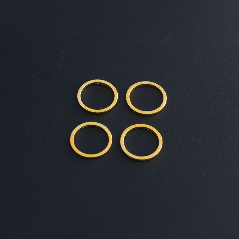 Beadalon, Connectors / Links / Beading Frames / Open Back Bezel Frames - Round with Flat Sides, Gold 12 mm, 10 Pieces