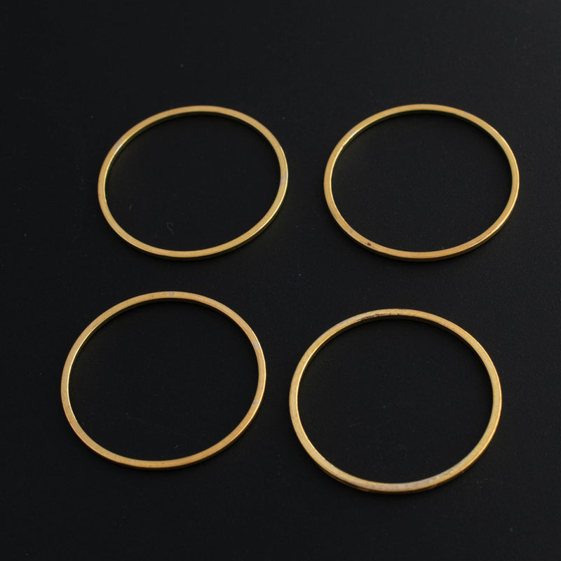 Beadalon, Connectors / Links / Beading Frames / Open Back Bezel Frames - Round with Flat Sides, Gold 25 mm, 10 Pieces