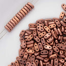 CzechMates - Bar Beads 6x3x2mm, Matte - Metallic Copper