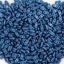 CzechMates - Bar Beads 6x3x2mm, Metallic Suede - Blue