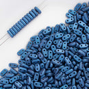 CzechMates - Bar Beads 6x3x2mm, Metallic Suede - Blue