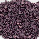 CzechMates - Bar Beads 6x3x2mm, Metallic Suede - Pink