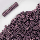 CzechMates - Bar Beads 6x3x2mm, Metallic Suede - Pink