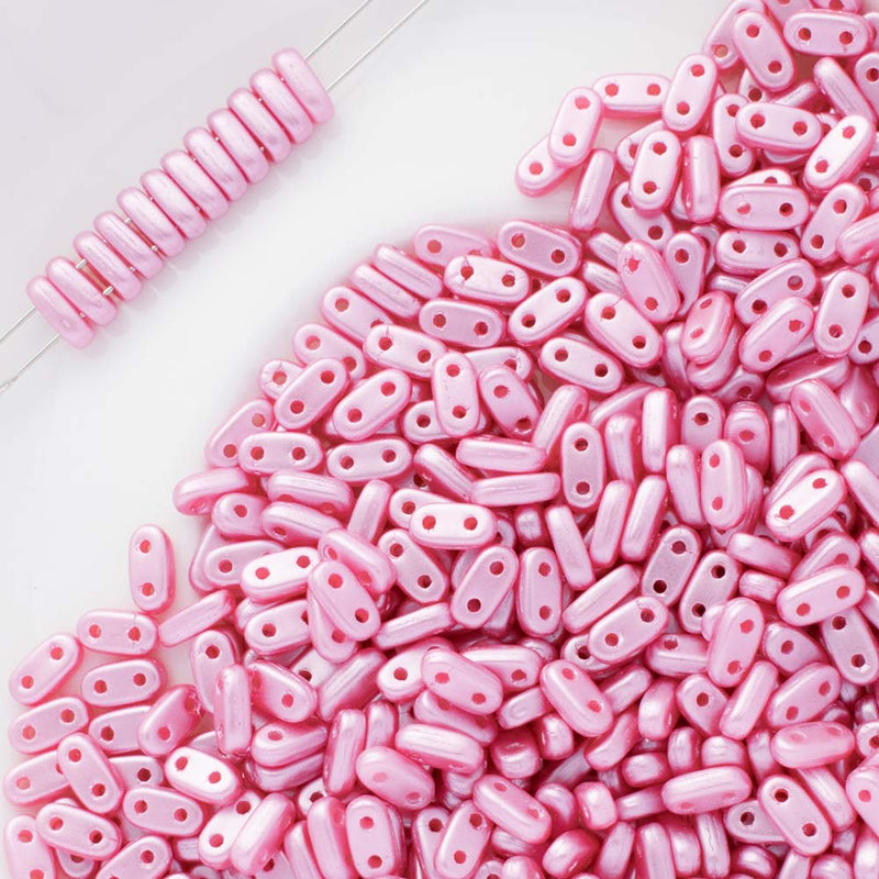 CzechMates - Bar Beads 6x3x2mm, Pastel Pink