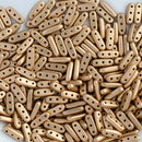 CzechMates - Beam Beads 3x10mm, Matte - Metallic Flax/Gold