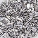 CzechMates - Beam Beads 3x10mm, Crystal Full Labrador/Silver