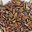 CzechMates - Beam Beads 3x10mm, Matte - Metallic Bronze Iris