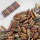 CzechMates - Beam Beads 3x10mm, Matte - Metallic Bronze Iris