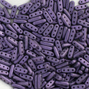 CzechMates - Beam Beads 3x10mm, Metallic Suede - Purple