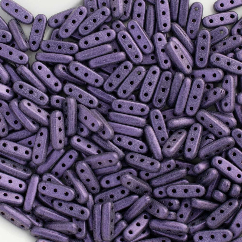 CzechMates - Beam Beads 3x10mm, Metallic Suede - Purple