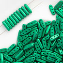 CzechMates - Beam Beads 3x10mm, Saturated Metallic Lush Meadow