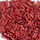 CzechMates - Beam Beads 3x10mm, Saturated Metallic Aurora Red