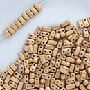 CzechMates - Brick Beads 6x3x3mm, Matte - Metallic Flax/Gold