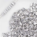 CzechMates - Brick Beads 6x3x3mm, Crystal Full Labrador/Silver