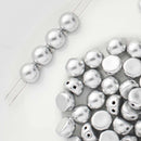 CzechMates - Cabochon Beads 7mm, Matte - Metallic Silver