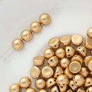 CzechMates - Cabochon Beads 7mm, Matte - Metallic Flax/Gold