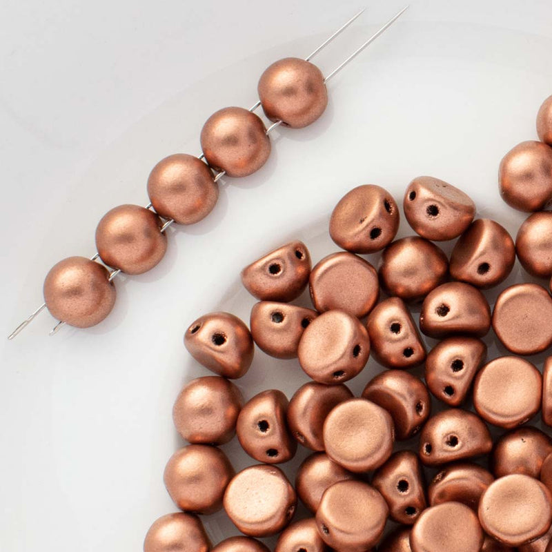 CzechMates - Cabochon Beads 7mm, Matte - Metallic Copper