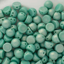 CzechMates - Cabochon Beads 7mm, Sueded Gold Turquoise Green