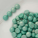CzechMates - Cabochon Beads 7mm, Sueded Gold Turquoise Green