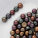 CzechMates - Cabochon Beads 7mm, Matte - Metallic Bronze Iris