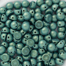 CzechMates - Cabochon Beads 7mm, Metallic Suede - Light Green