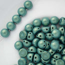 CzechMates - Cabochon Beads 7mm, Metallic Suede - Light Green