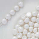 CzechMates - Cabochon Beads 7mm, Chalk White Luster