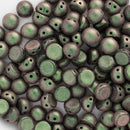 CzechMates - Cabochon Beads 7mm, Polychrome Olive Mauve
