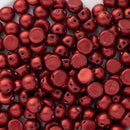 CzechMates - Cabochon Beads 7mm, Saturated Metallic Aurora Red