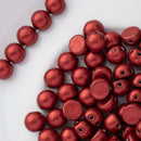 CzechMates - Cabochon Beads 7mm, Saturated Metallic Aurora Red