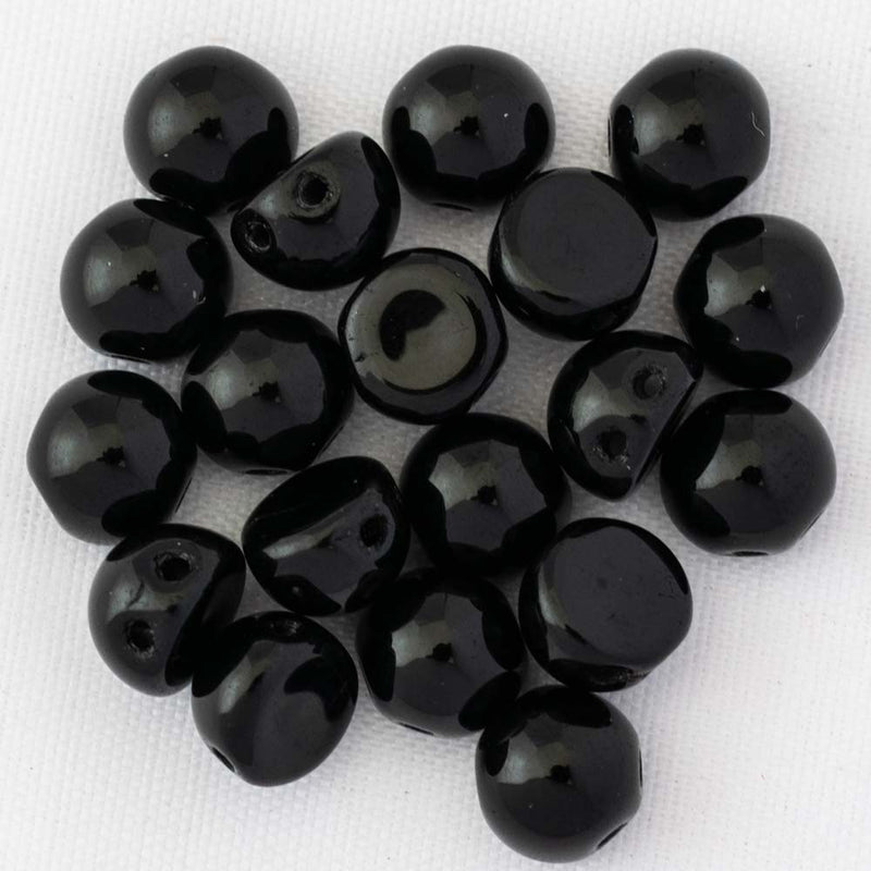 CzechMates - Cabochon Beads 7mm, Opaque Jet/Black