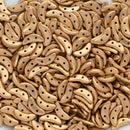 CzechMates - Crescent Beads 3x10mm, Matte - Metallic Flax/Gold