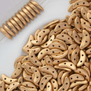 CzechMates - Crescent Beads 3x10mm, Matte - Metallic Flax/Gold