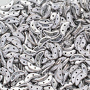 CzechMates - Crescent Beads 3x10mm, Crystal Full Labrador/Silver