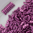 CzechMates - Crescent Beads 3x10mm, Saturated Metallic Steel Pink