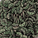 CzechMates - Crescent Beads 3x10mm, Polychrome Olive Mauve