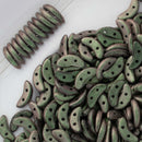 CzechMates - Crescent Beads 3x10mm, Polychrome Olive Mauve