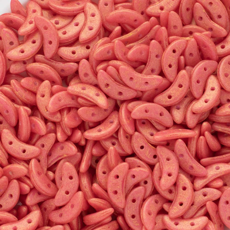 CzechMates - Crescent Beads 3x10mm, Pacifica Strawberry