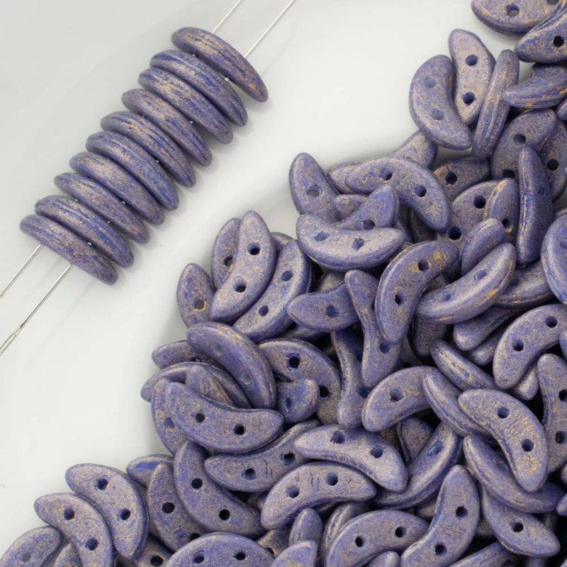 CzechMates - Crescent Beads 3x10mm, Pacifica Elderberry