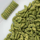 CzechMates - Crescent Beads 3x10mm, Pacifica Avocado