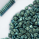 CzechMates - Diamond Beads 4x6.5mm, Polychrome Aqua Teal
