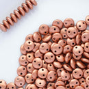 CzechMates - Lentil Beads 6x3mm, Matte - Metallic Copper
