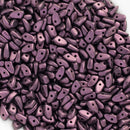 Starman Prong Beads 3x6mm, Metallic Suede - Pink