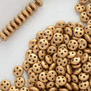 CzechMates - QuadraLentil Beads 6x3mm, Matte - Metallic Flax/Gold