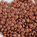 CzechMates - QuadraLentil Beads 6x3mm, Matte - Metallic Copper
