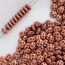 CzechMates - QuadraLentil Beads 6x3mm, Matte - Metallic Copper